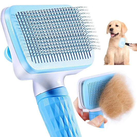 I YAN dog hair remover brush for long-haired pets, grooming and cleaning comb for cats and dogs, effective hair removal tool.
