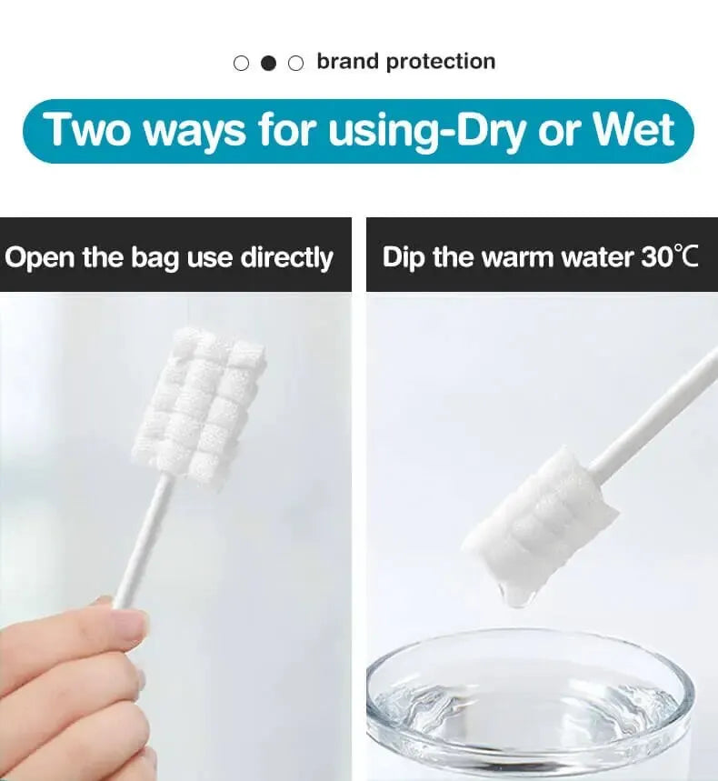 30/60/90pcs Disposable Baby Tongue Clean Stick Baby Oral Cleaner Gauze Glue-free Forged Baby Oral Tongue Cleaner for Babies