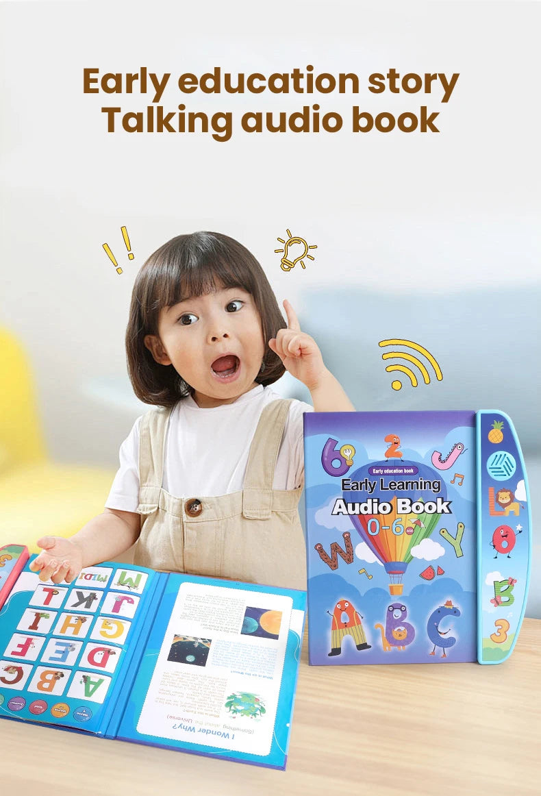 Kids electronic audio book by I YAN featuring point-to-read buttons, early education learning English toys for toddlers.