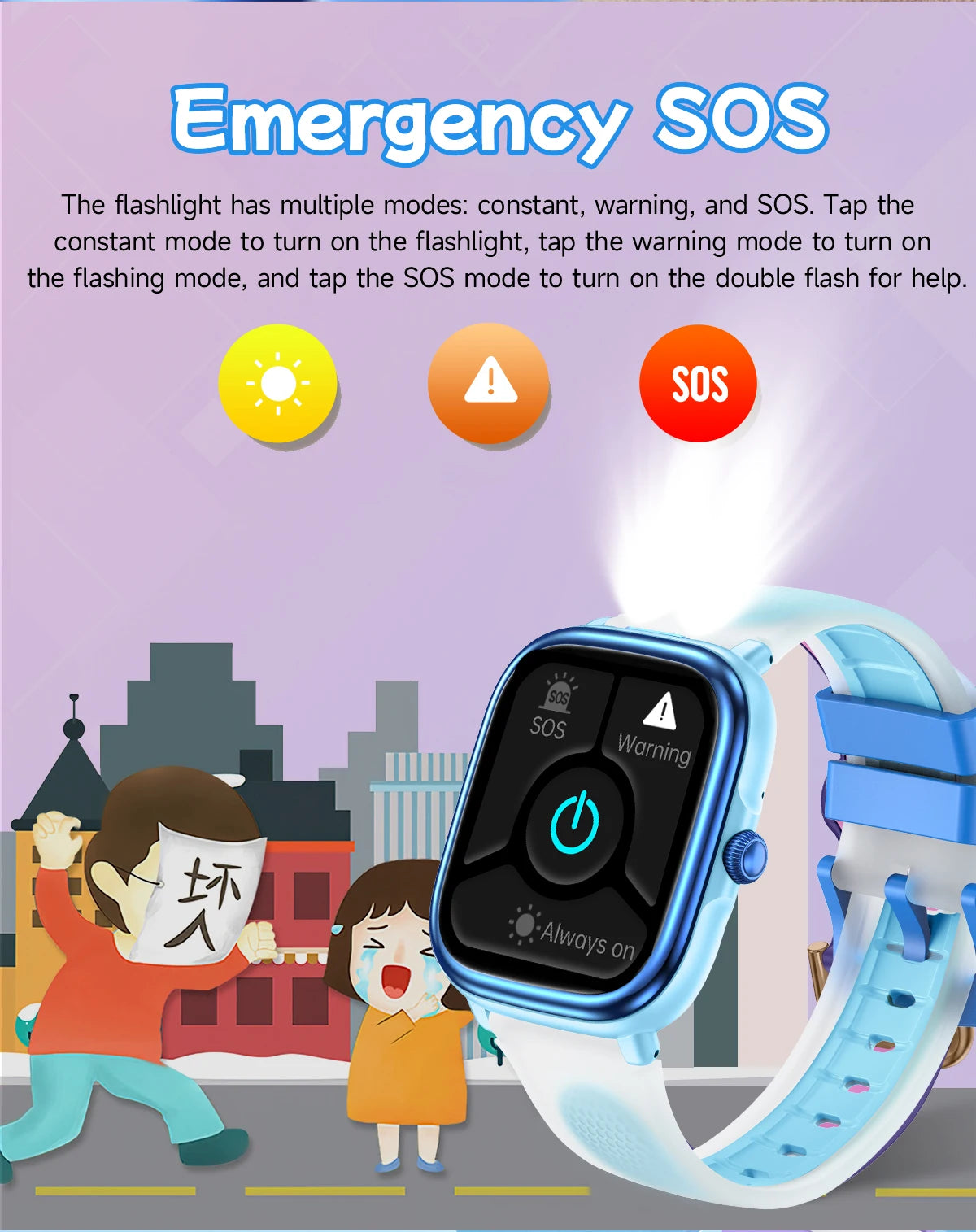 2026 Children's Smart Watch Multiple Learning Modes – Early Education Health Monitor LED Flashlight IP68 Waterproof - I YAN