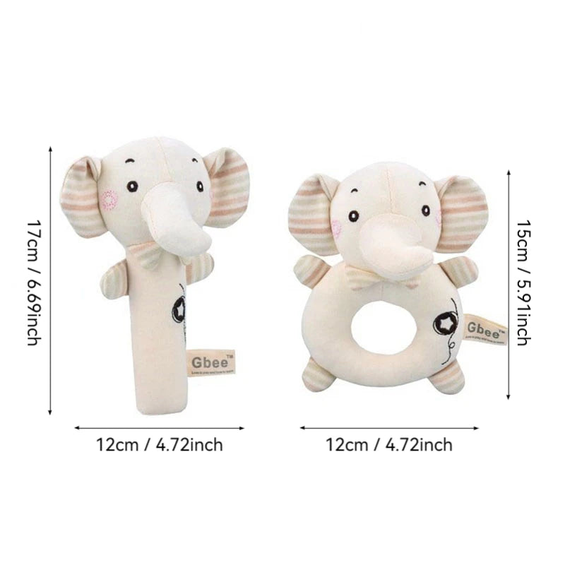 Organic Cotton Hand Rattle Baby Soothing Toy Infant Baby Rattle Toy for Babies