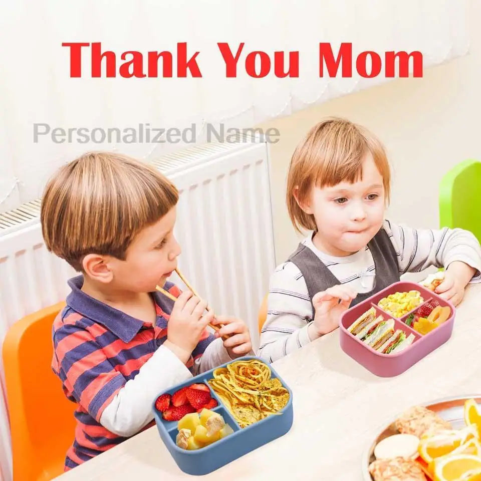 Silicone Lunch Box with 3 Compartments – Leakproof BPA Free Bento Box - I YAN