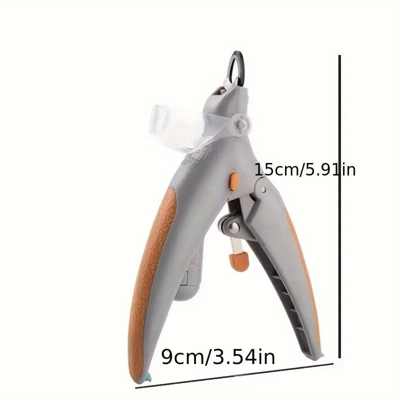 I YAN professional pet nail clipper with LED light, featuring scissors design for cats and dogs, suitable for trimming nails and claws.