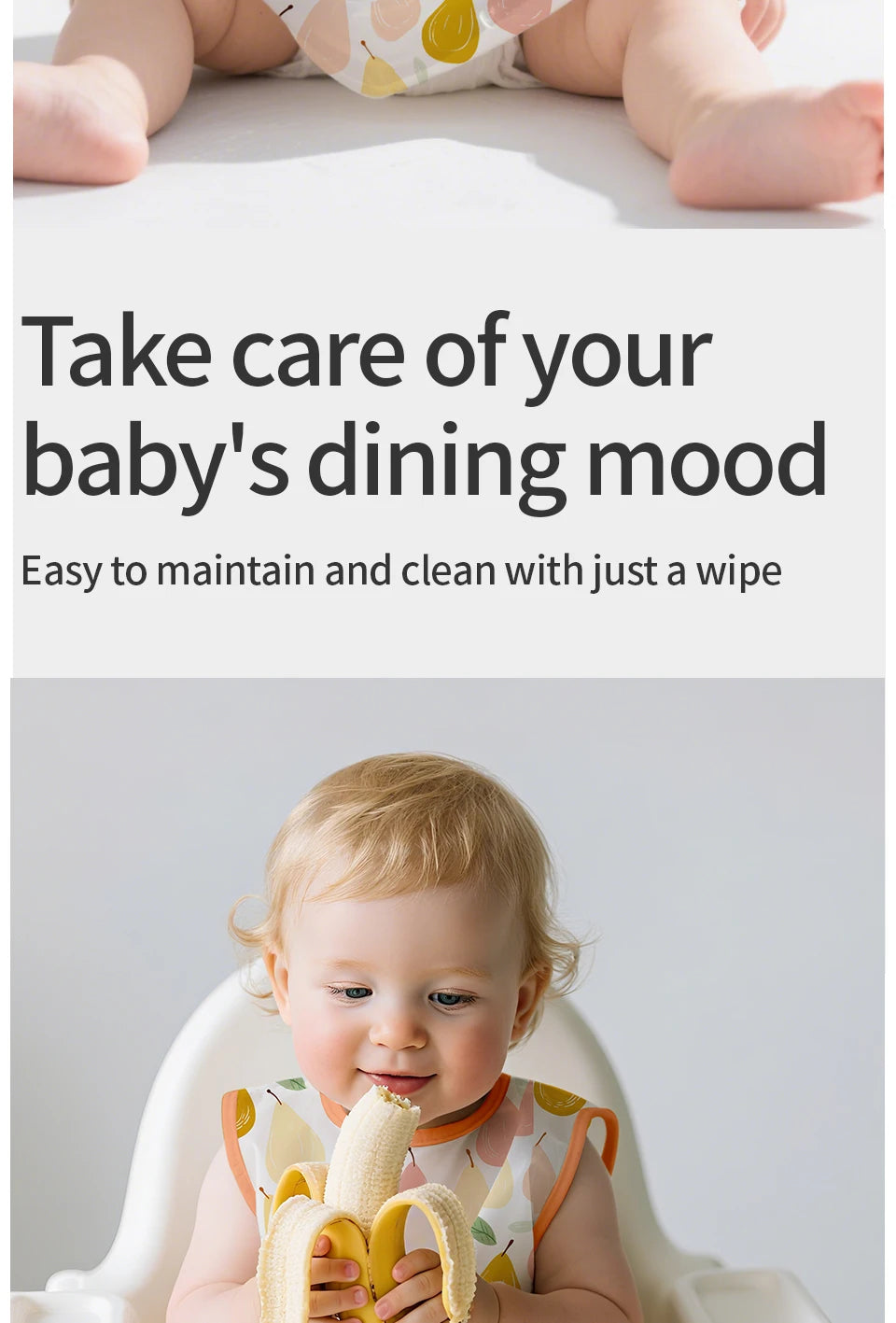 Elinfant Eating Feeding Bibs,Easy To Clean Burp Cloth,Wash-Free Eating Bibs,Smock Apron For Boys Girls, Baby Food Accessories