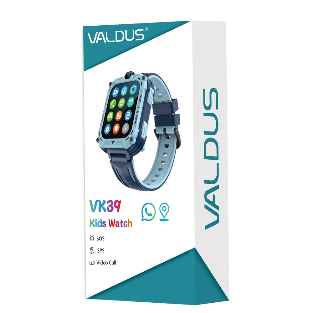 VALDUS 2025 New VK39 4G Children Smartwatch GPS SOS Video Call WIFI SIM Card 0.08Mpix Camera Large Screen 4G Watch For Kids Gift