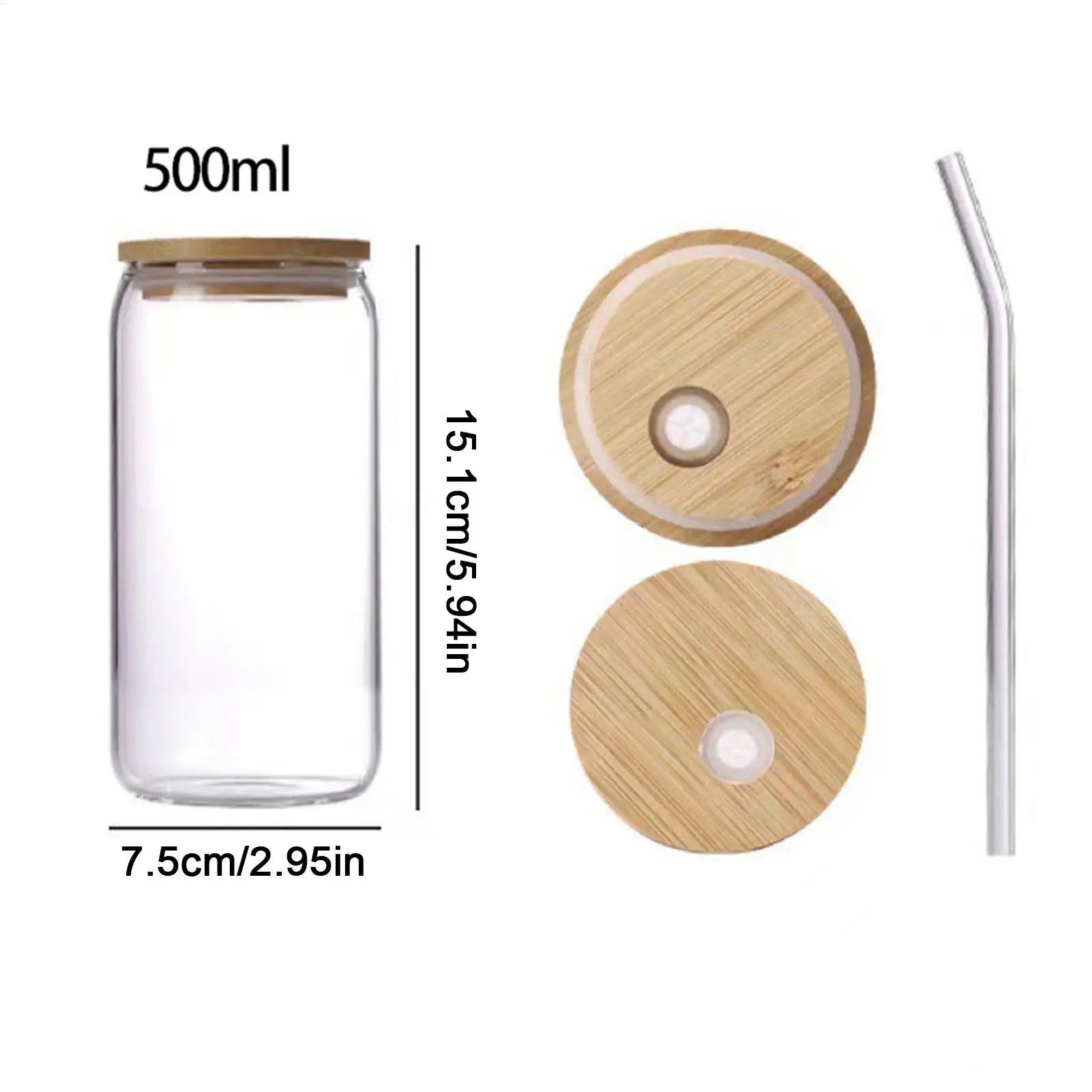 Bow Shape Glass Cup with Lid Straw 500ml Cute Aesthetic Drinkware Iced Coffee Tumbler Matcha Tea Bottle for Women Girls Gift