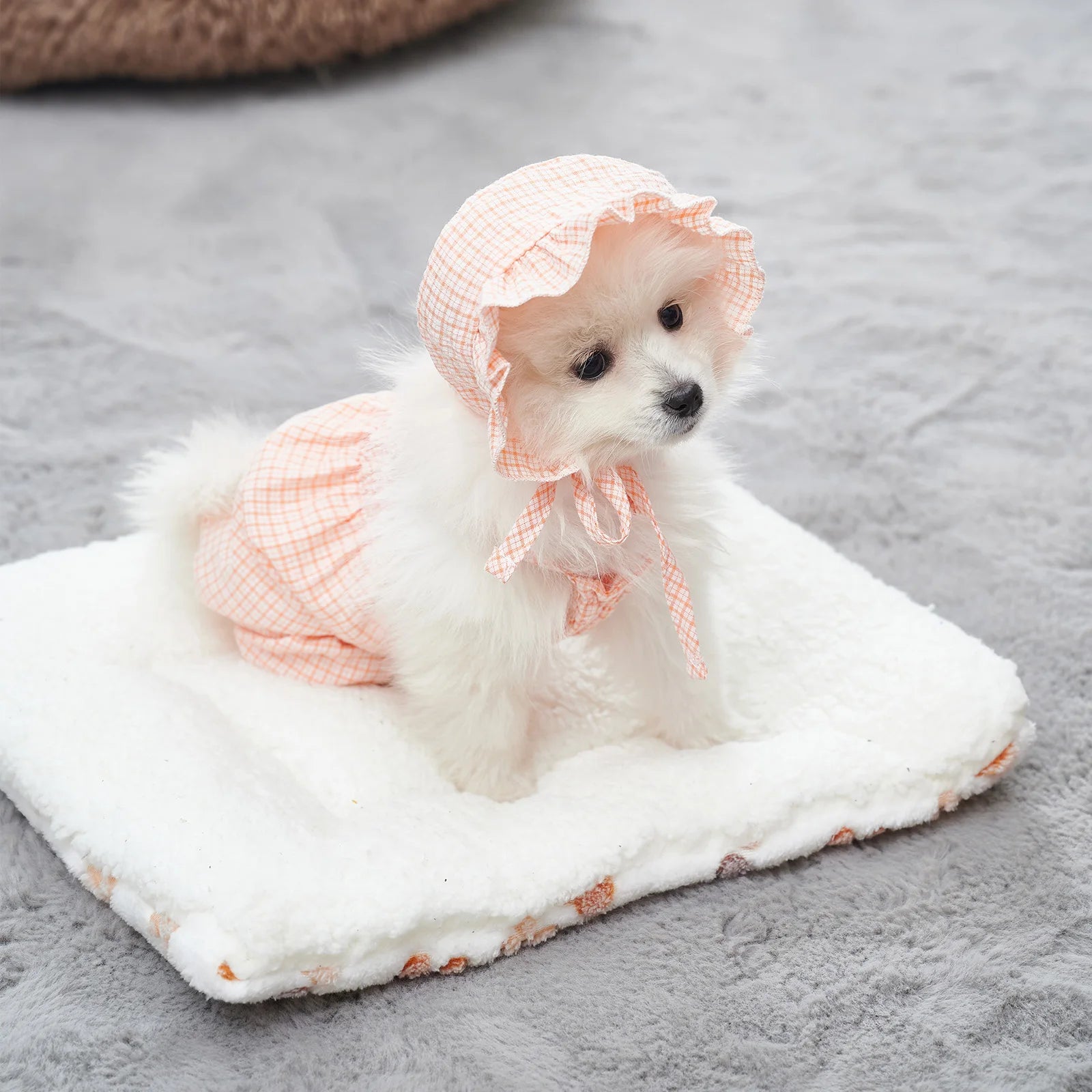 Dog Pajamas with Feet Adorable Plaid Pjs for Small Dogs Cute Cats Girls Overalls Shirts Bib Pants with Cap Pet Puppy  Clothes