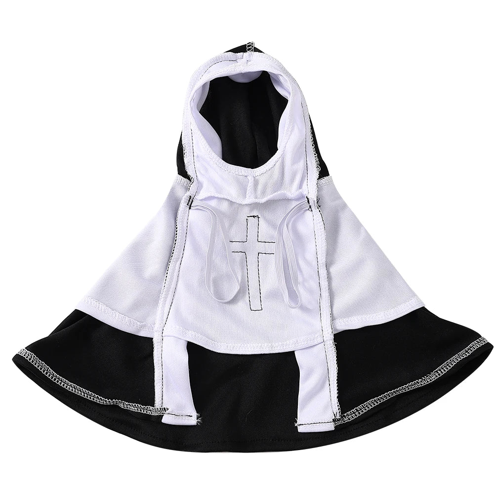 Funny Halloween Cat Cosplay Costumes Dress Up Party Kitten Jesus Nun Clothes for Small Medium Dogs Cats Puppy Pet Accessories