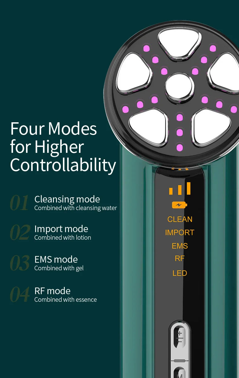Microcurrent Facial Device Face Lifting Machine Neck Skin Tighten Massager LED Light Photon Vibration Rejuvenation Beauty Tool