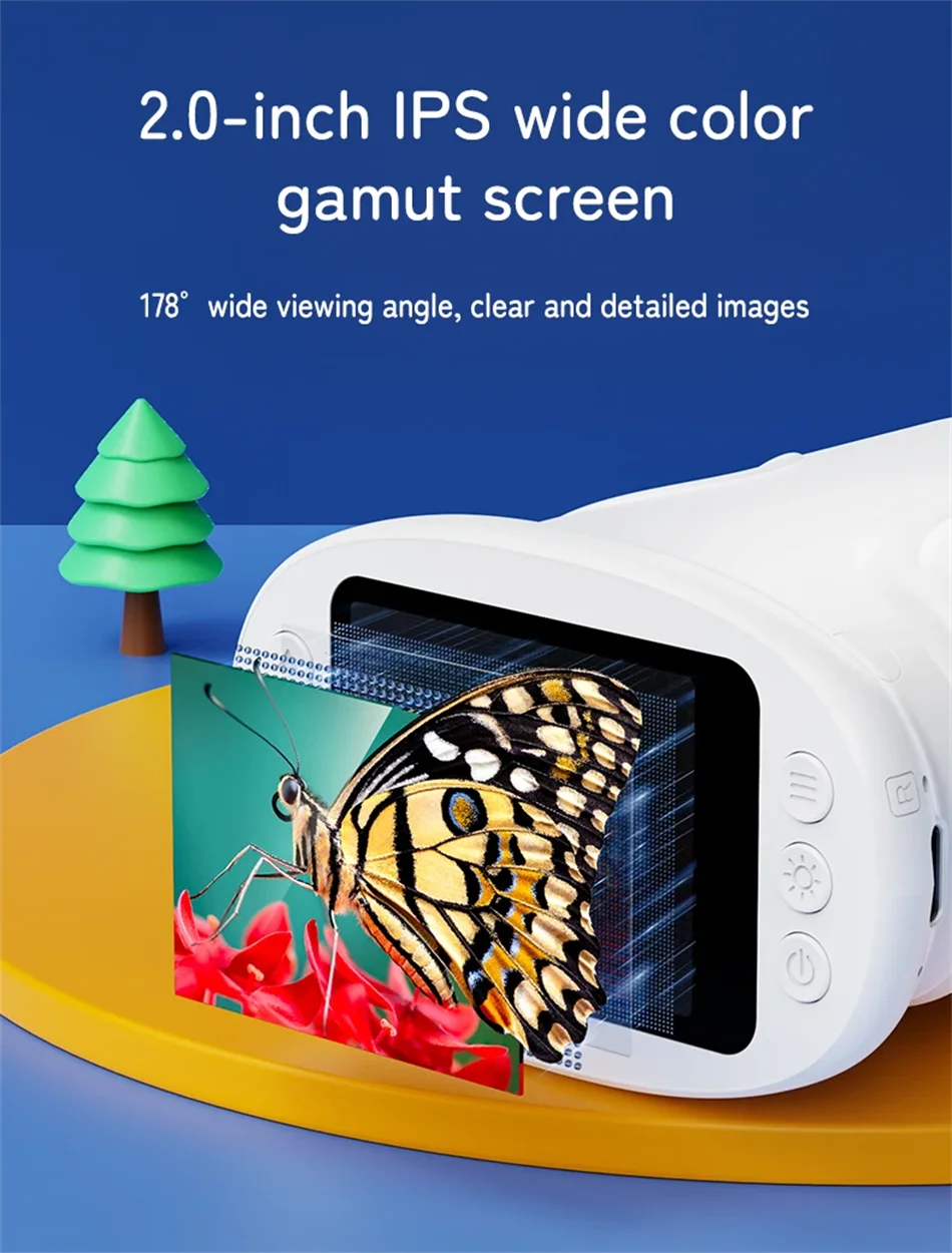 1000X Handheld Microscope for Kids 2.0" Screen Rechargeable Mini Pocket Digital Microscopes Portable Edu Gift Children Students - I YAN