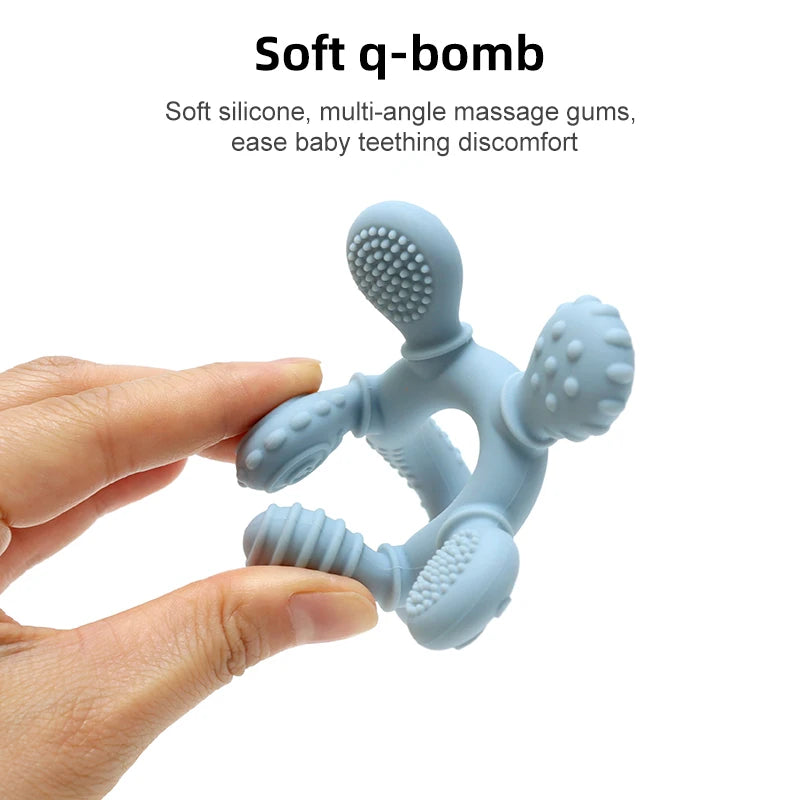 Baby Silicone Ring Teether – BPA-Free Sensory Chew Toy for Teething Relief (0–12 Months) - I YAN