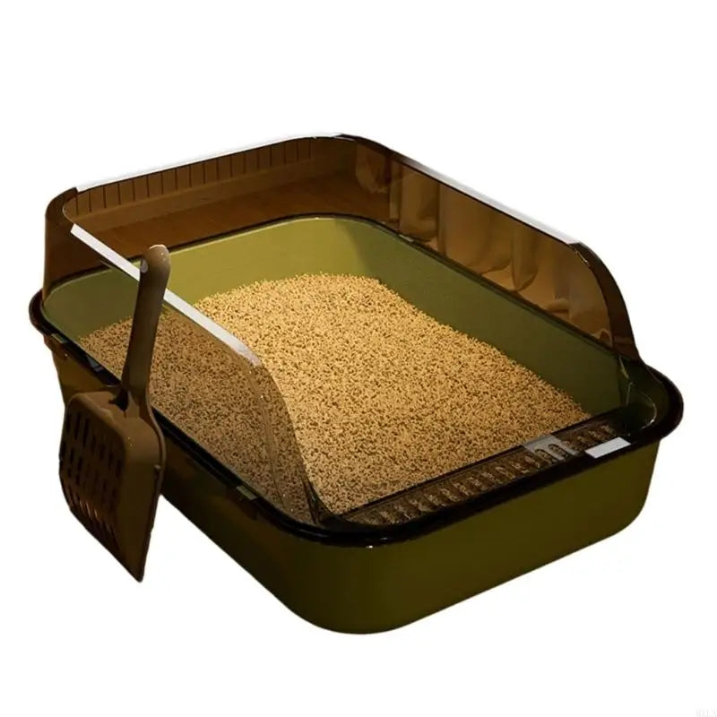 MXLA Oversized Cats Sand Box High Edges Litter Tray For Large Cats Home Essential