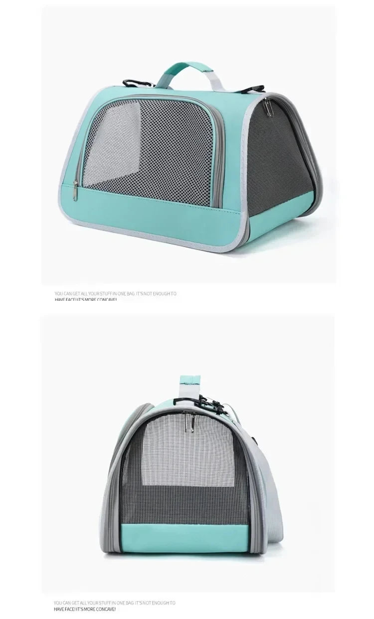 Breathable I YAN pet outing portable handbag for cats and small dogs, featuring a comfortable shoulder strap and travel-friendly design.
