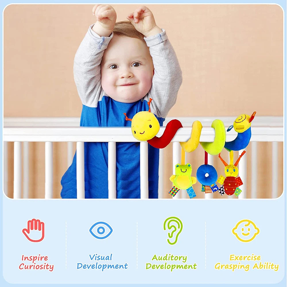 Cute Activity Musical Spiral Crib Stroller Car Seat Travel Hanging Toys Baby Boys Girls Rattles Toy - I YAN