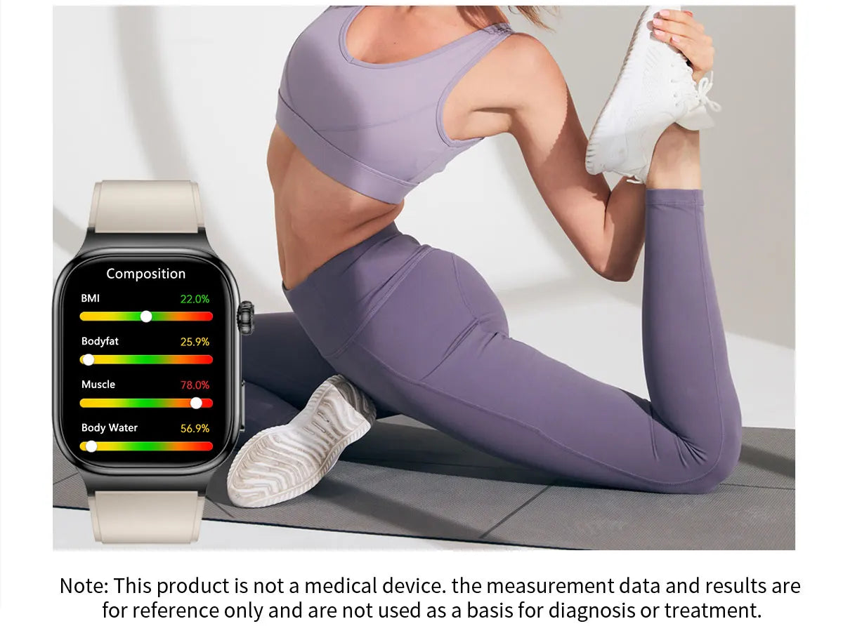 2025 New Precision detection ECG+PPG Uric acid Blood Fat SmartWatch Men Blood Pressure Blood oxygen Voice Call Health Smartwatch