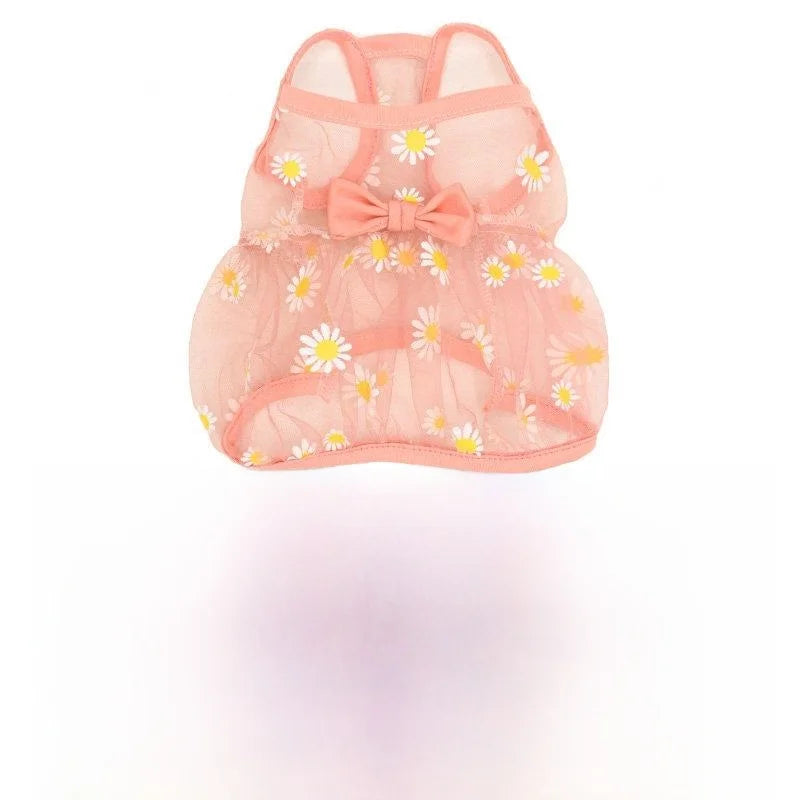 Breathable High-Value Dog Vest Summer Teddy Small Medium Dog Mesh Clothes Cool Feeling Functional Pet Clothing Daisy Pattern