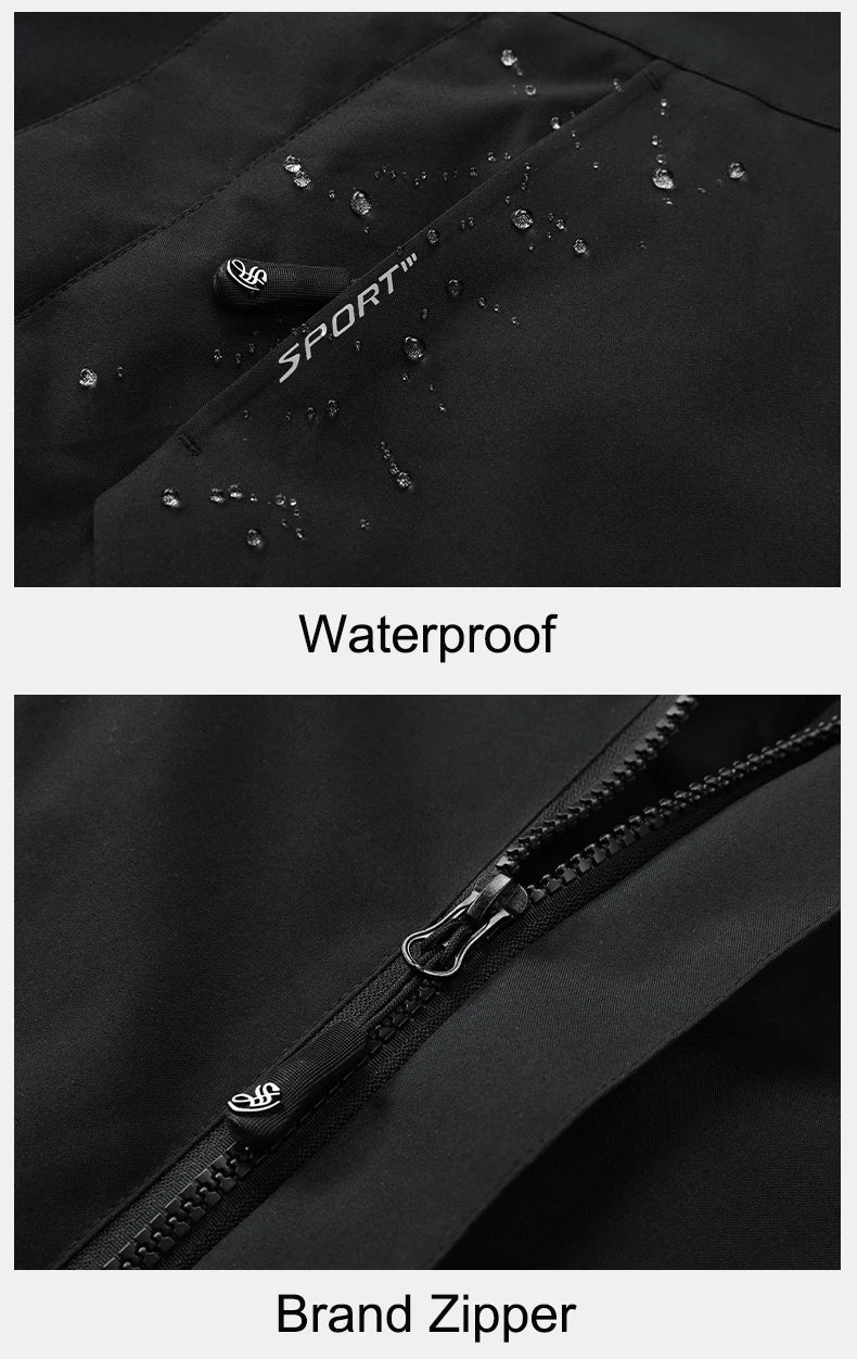 Men's 3 In 1 Thick Hiking Jacket Down Cotton Waterproof Winter Windbreaker Outdoor Warm Camping Jacket Windproof Coat