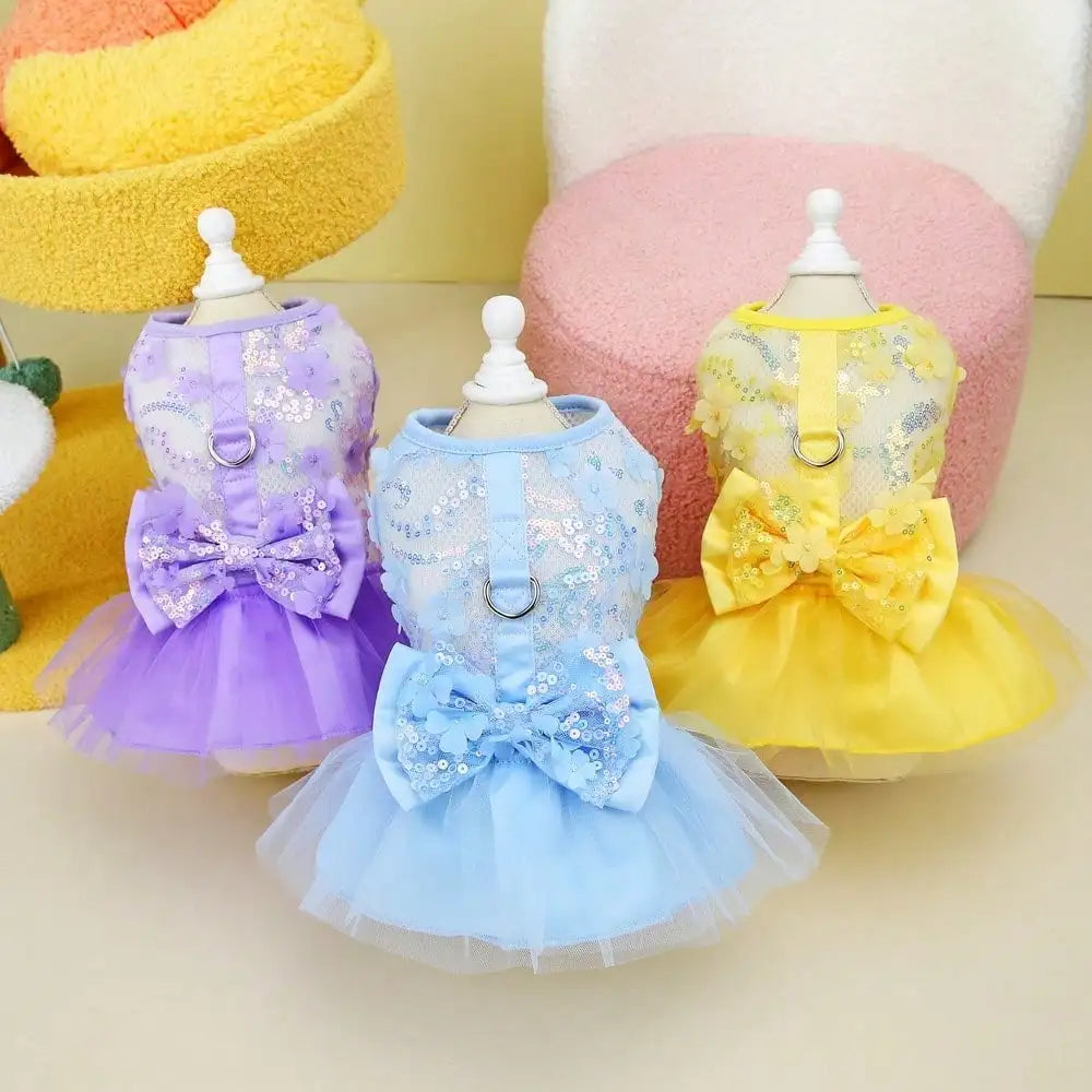 Striped Print Princess Pet Dress Breathable Sunscreen Outfit Spring Summer Collection Universal Skirt For Puppies Cats Small Pets Soft Cool Daily Holiday Cute Pet Costume Gift