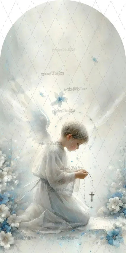 Mehofond Custom 2-Sided My Baptism Kids God Bless First Communion Party Baby Shower Cover Chiara Arch Background Decor Backdrop