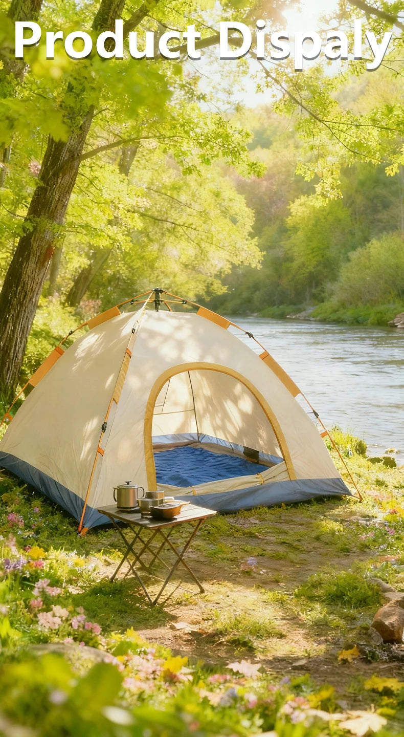 1 Outdoor Camping Tent for Overnight Stay, Fully Automatic, Quick Setup, No Assembly, Foldable, Double Layer