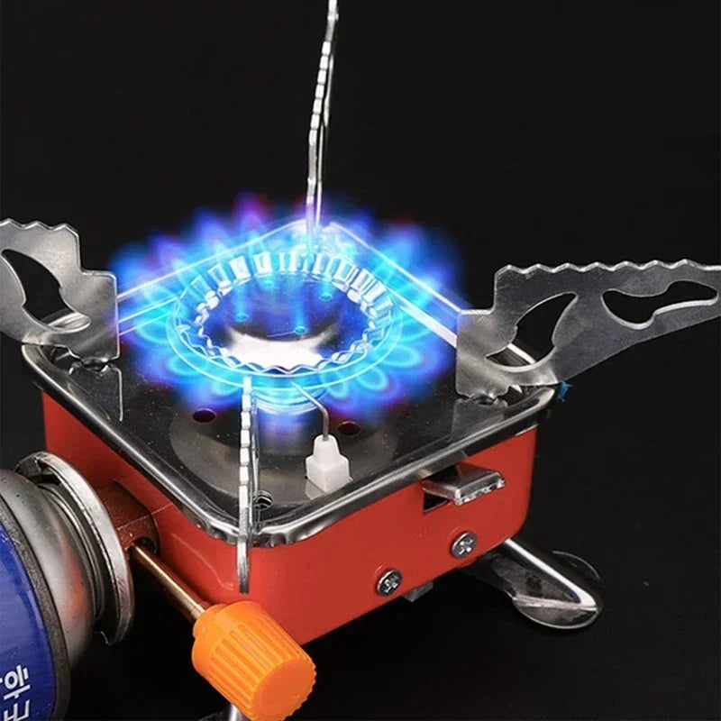 New Can Foldable Windproof Outdoor Gas Stove, Suitable for Backpacking, Camping, Hiking, Picnicking and Barbecuing