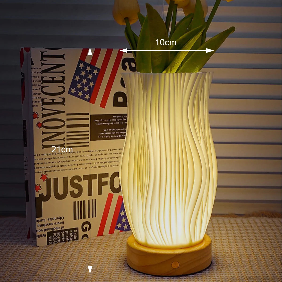 Usb Led 3d Pleated Table Desk Lamp Bedside Lights Lamps With Vintage Modern Decorative Shop Dimmable Small Atmosphere Night Home