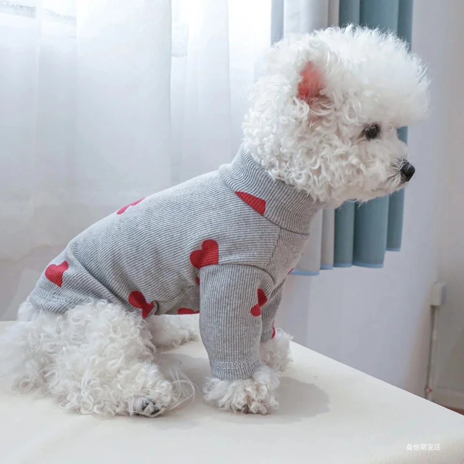 Dog Puppy Clothes Shirt Fit Small Dog Pet Cat All seasons Love printed Valentine's Day bottom shirt