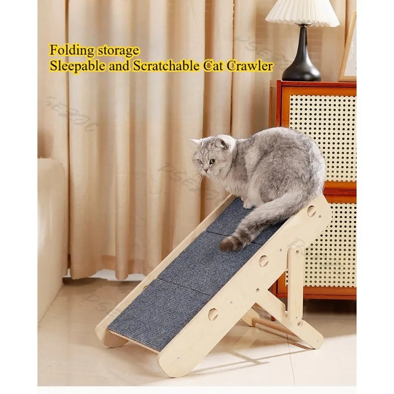 Adjustable and foldable I YAN dog staircase and pet ramp for cats and small dogs, featuring a two-in-one pet climbing ladder.