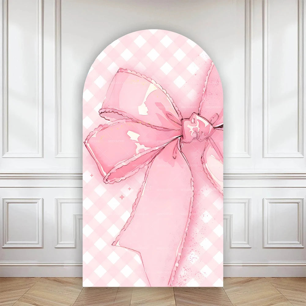 Cartoon big white goose bow arch background customizable baby one-year-old babyshower decorativebackground double-sided printing