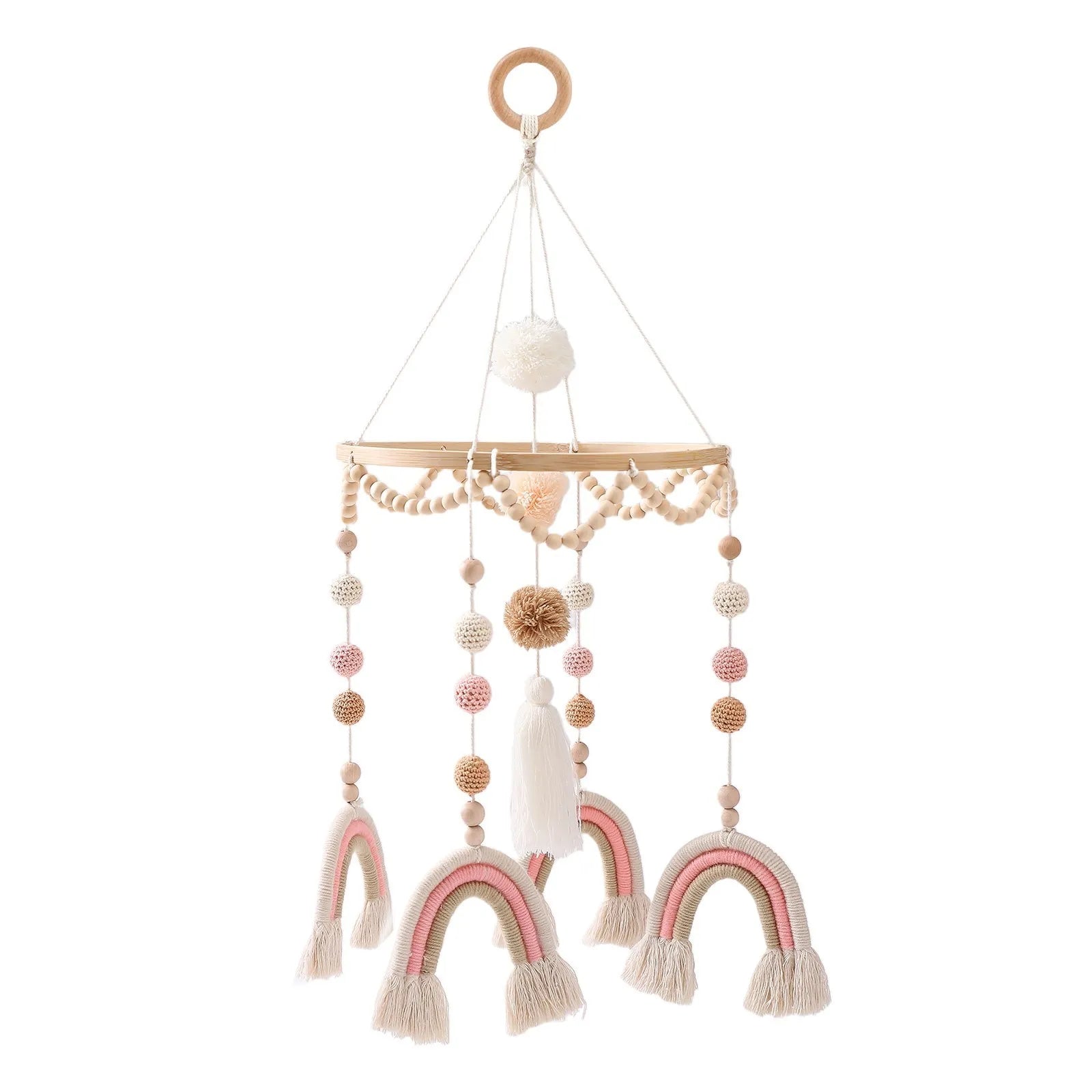 Baby Cloud Crib Mobile with Musical Box – Wooden Rattle Toy for Newborns 0–12M - I YAN