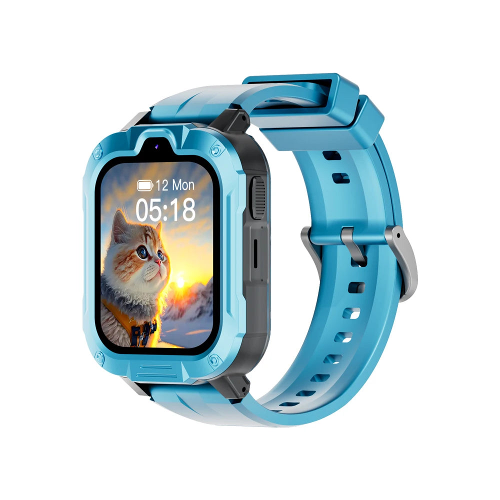 I YAN kids smartwatch with GPS, WiFi, video call feature, 800mAh battery, showing the device with colorful display and strap