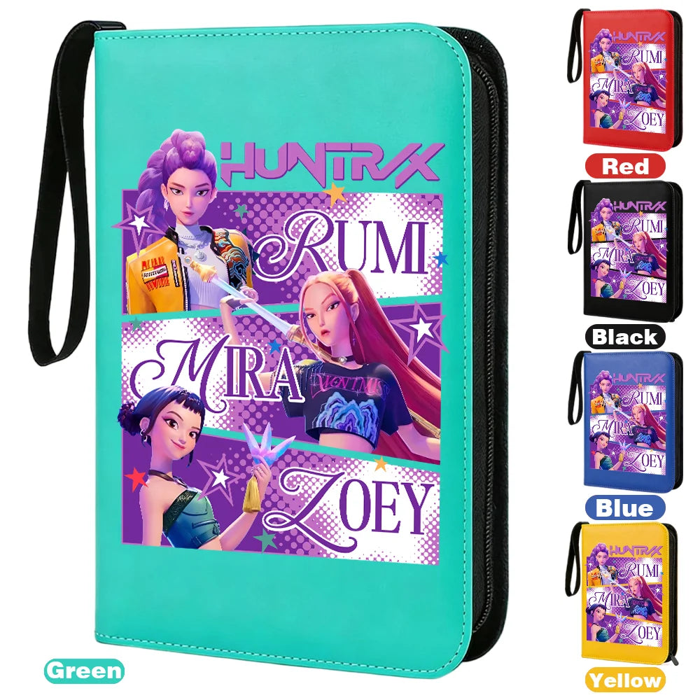 I YAN Demon Hunters card album binder with 400 pockets, PU zipper holder for collecting and protecting trading cards.