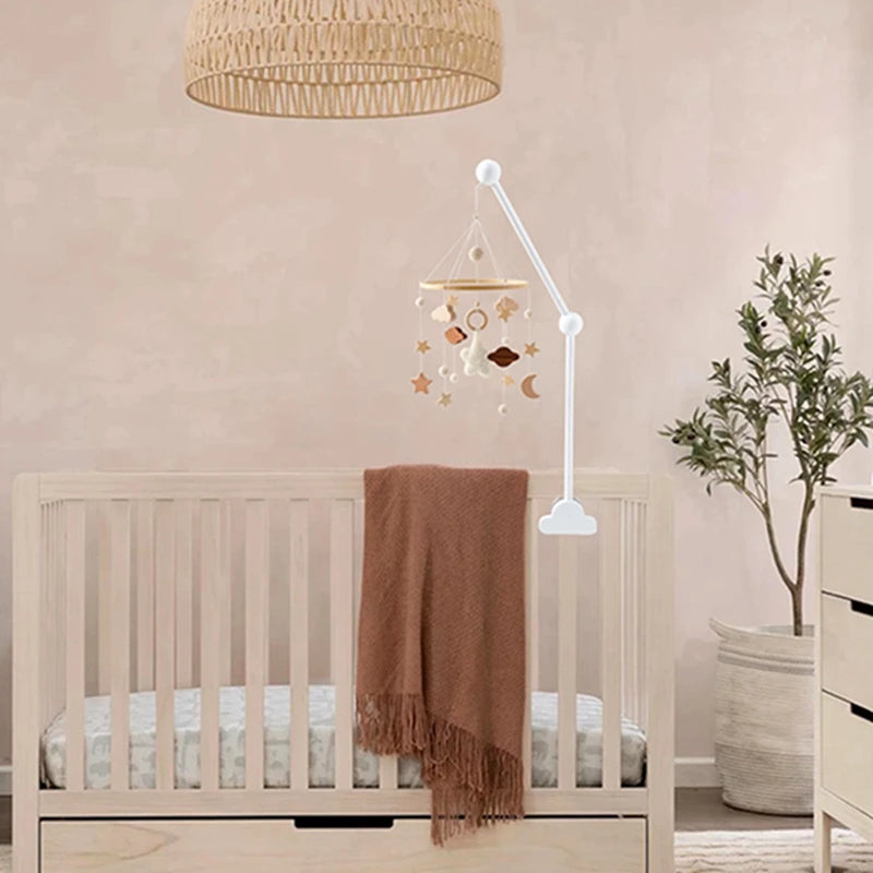 Baby Crib Mobile with Cartoon Felt Forest Animals – Wooden Bed Bell 0-12M - I YAN