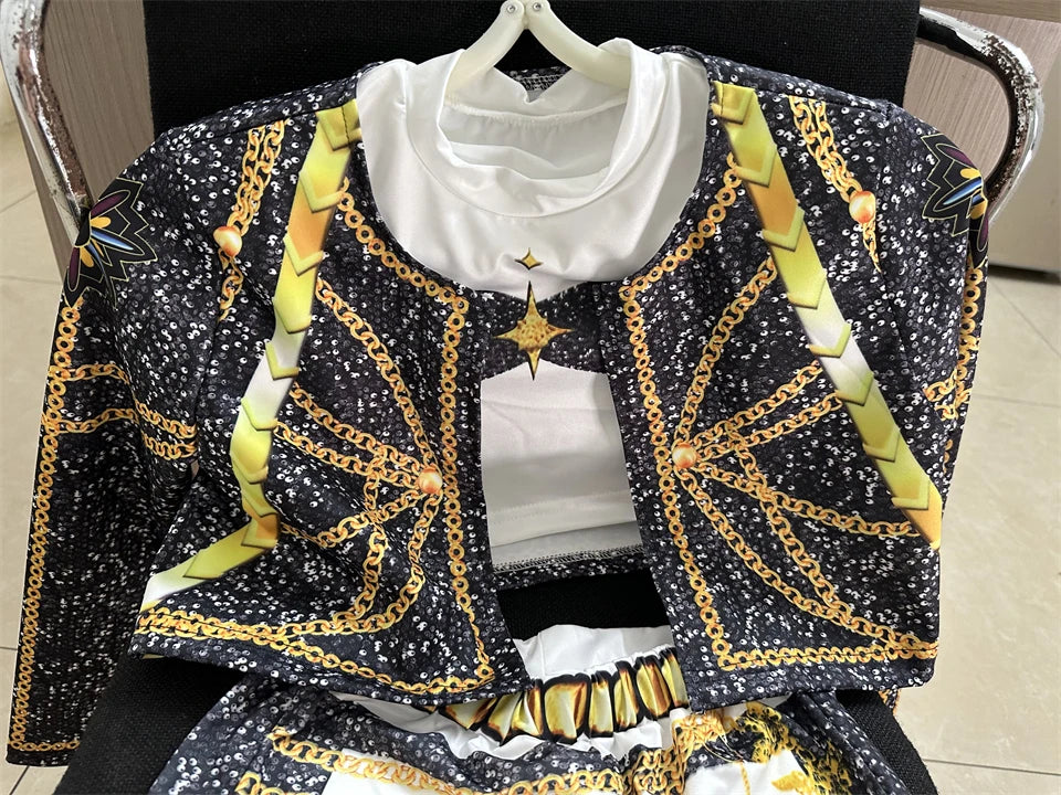 Kids K-Pop girls cosplay costume set featuring Rummi and Zoe character outfits for children ages 2 to 12, by I YAN.