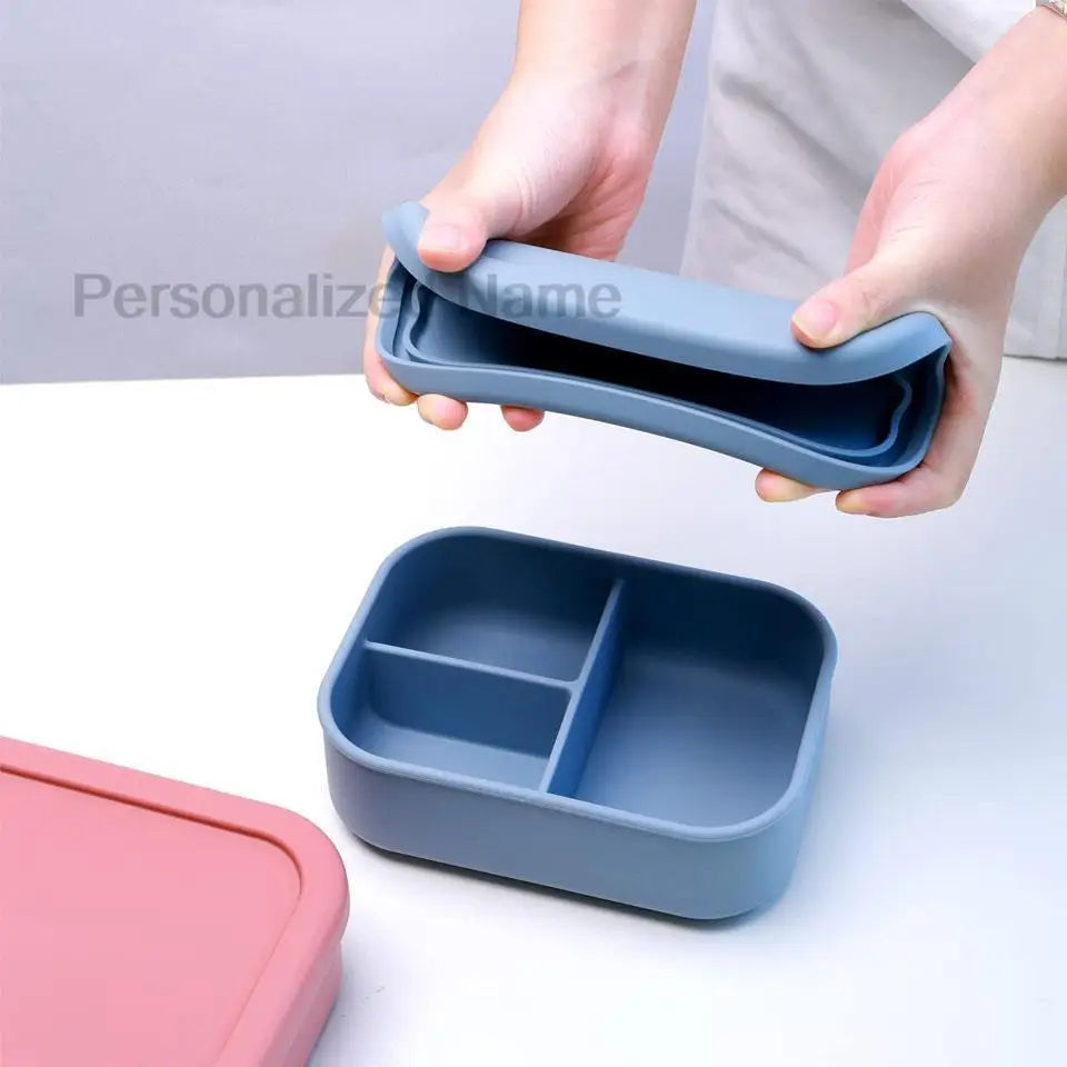 Silicone Lunch Box with 3 Compartments – Leakproof BPA Free Bento Box - I YAN