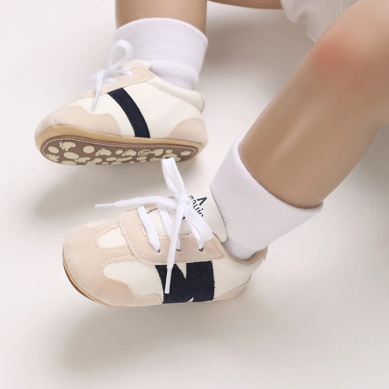 Newborn Baby Sneakers Letter Patchwork Baby Casual Shoes Anti-Slip Hundred Toddler Baby Boys Girls Shoes 0-18 Months
