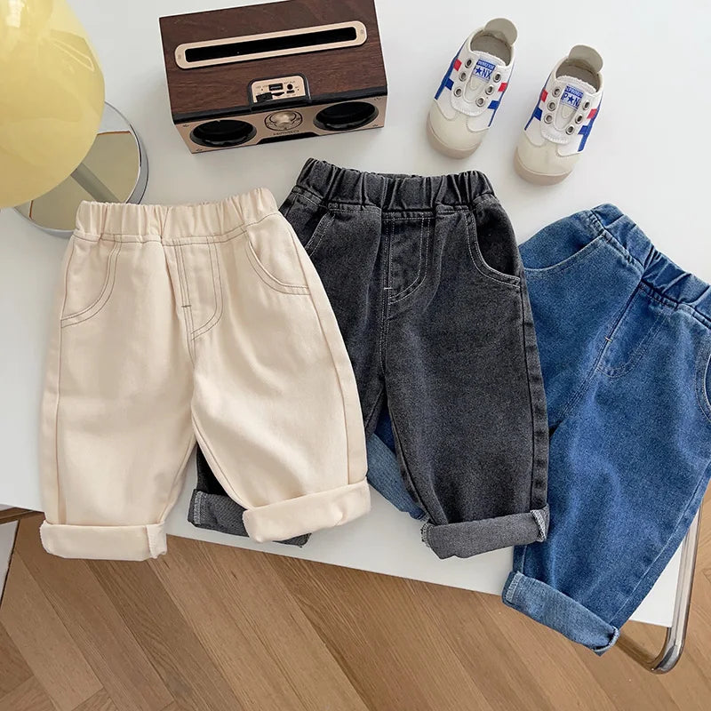 Spring Autumn New Baby Pants Casual Denim 9M-5T Kids  Straight Jeans Soft Toddler Girls Fashion Trousers 3 Colors