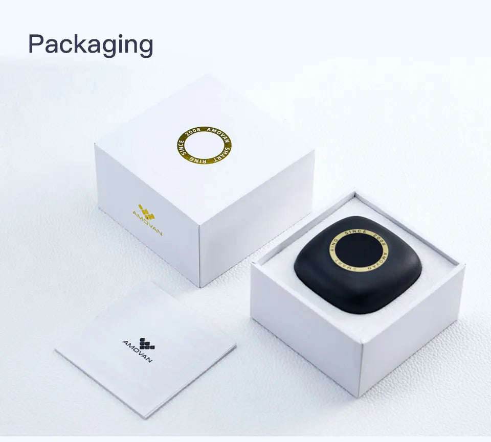 Amovan Nova Smart Ring Premium Quality GPS Sports Heart Rate Blood Oxygen Stress Sleep Temperature Monitor Meditation Ring