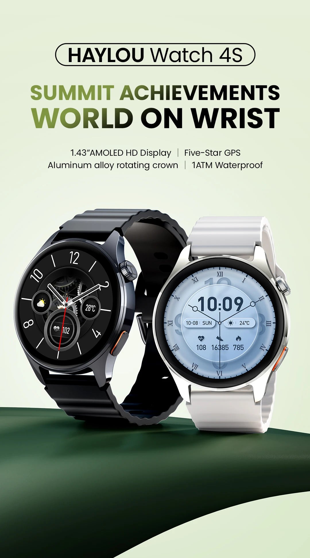 Watch 4S GPS Smartwatch 1.43” HD AMOLED Display 5 Satellite GPS Positioning 120+ Workout Modes Sport Fitness Smart Watch
