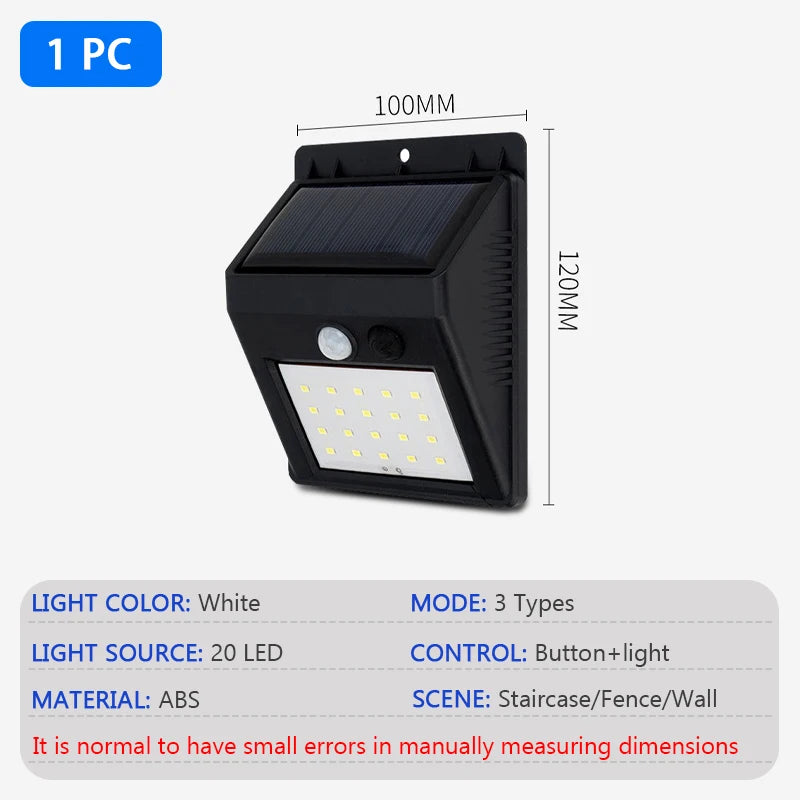 Modern LED Solar Wall Lamp Outdoor PIR Motion Sensors Waterproof Light Courtyard Decoration Lightsporch Garden Fence Path Lights