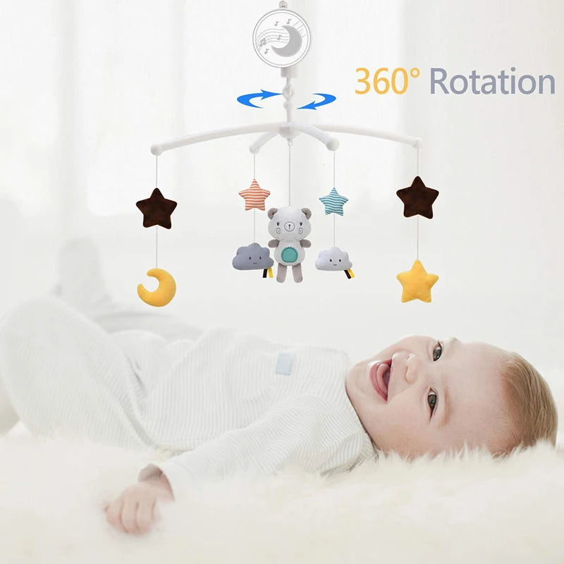 Baby Crib Mobile with Music & Rattles – Educational Toy for Newborns 0-12M - I YAN
