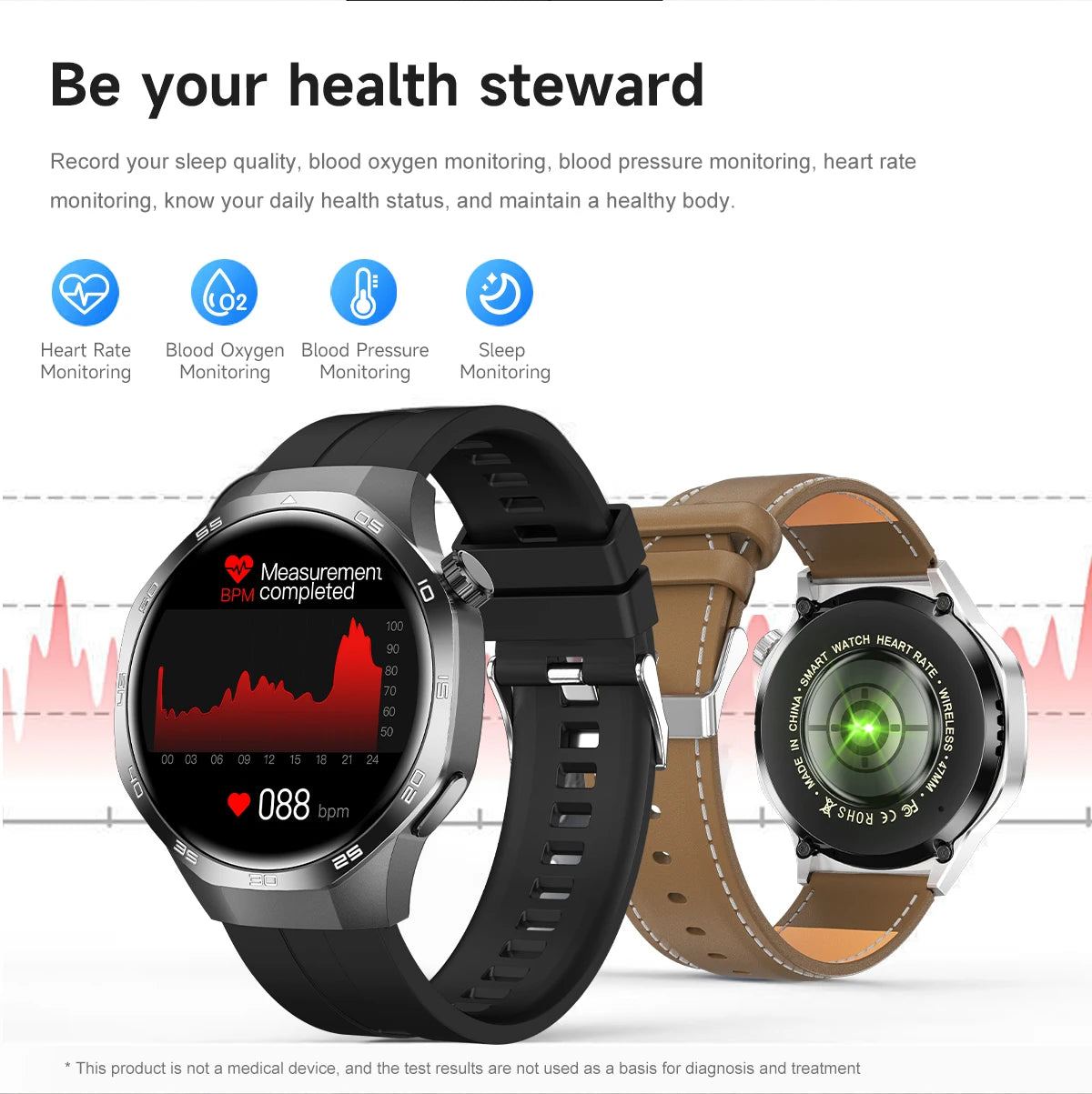 Watch 5 Pro GPS Track Compass Smart Watch Men 360*360 AMOLED Screen NFC BT Call Waterproof Health Monitor Man Smartwatches