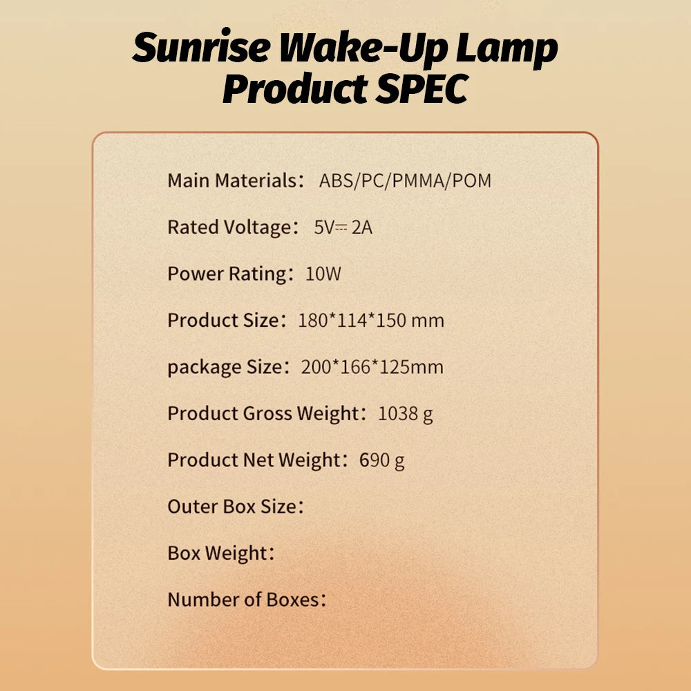 Sunrise Alarm Clock Wake Up Night Light Bluetooth Table Decoration Lamp With Remote Control 5 Levels Brightness Atmosphere Light