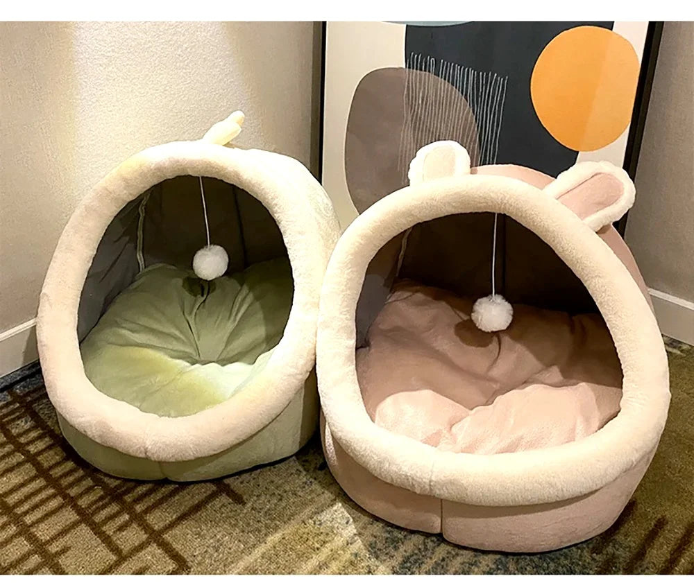 Deep Sleep Cat Bed Cartoon Pet Bed Foldable Removable Washable Pet Sleeping Bed for Small Dog Mat Bag Cave Cats Bed