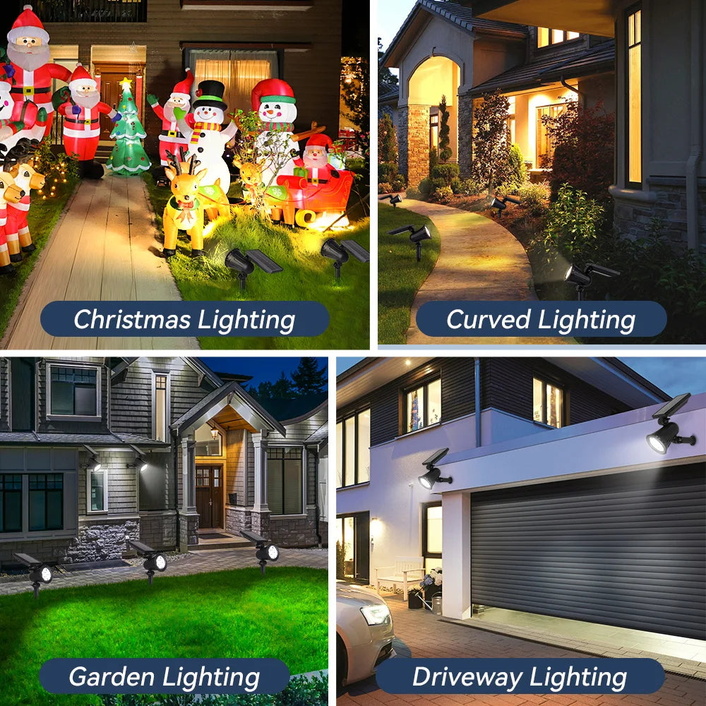 Outdoor Solar Lights Home Garden Patio Walkway Lawn Waterproof Led Solar Lamp Spotlight Decorations Energy Yard Lantern Lighting