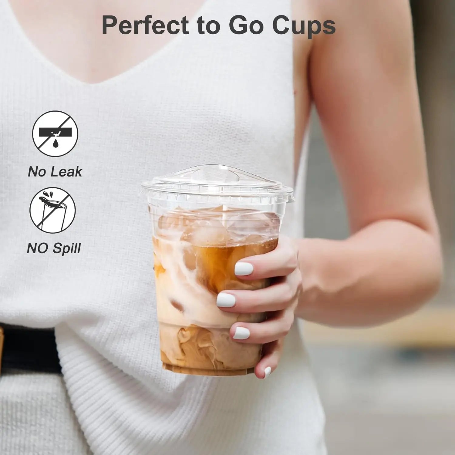 16oz/20oz Clear Plastic Cups with Lids Sturdy Iced Coffee Cups with Sip lids Disposable Plastic Smoothie Cups for Cold Drinks