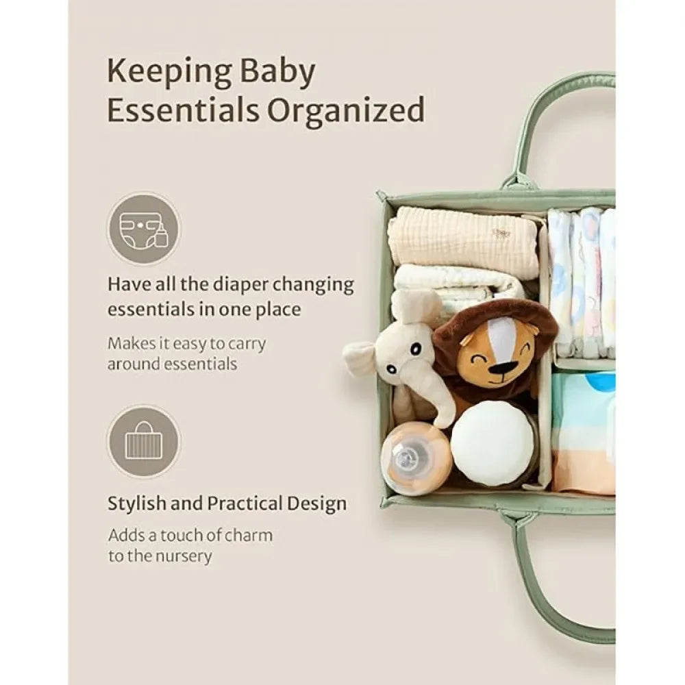 I YAN multifunctional diaper bag with multiple compartments, foldable design, and baby supplies storage, shown in black.