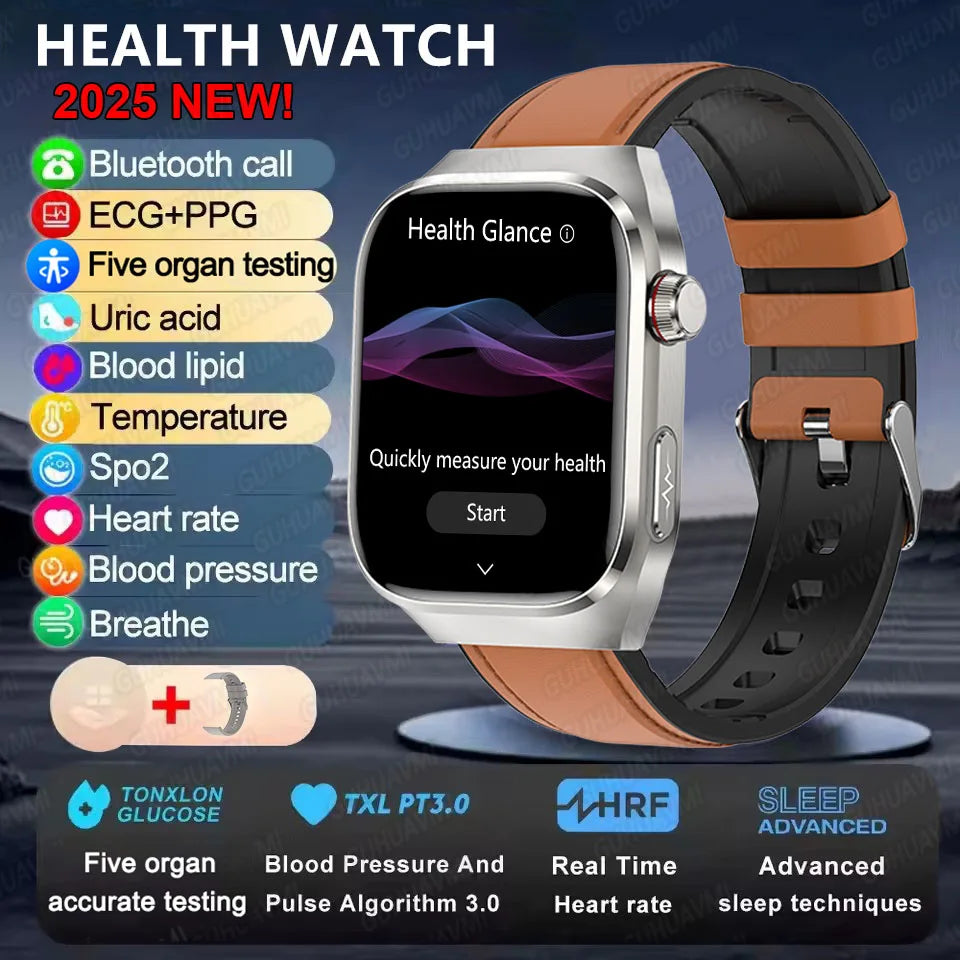 I YAN Micro Physical Examination Smart Watch for Men with uric acid, body fat, five organ health tracking, Bluetooth call, smartwatch