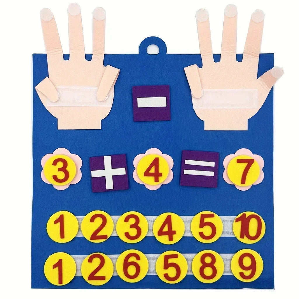 Two felt finger number toys from I YAN for kids, featuring pencil shapes for counting and early math learning.