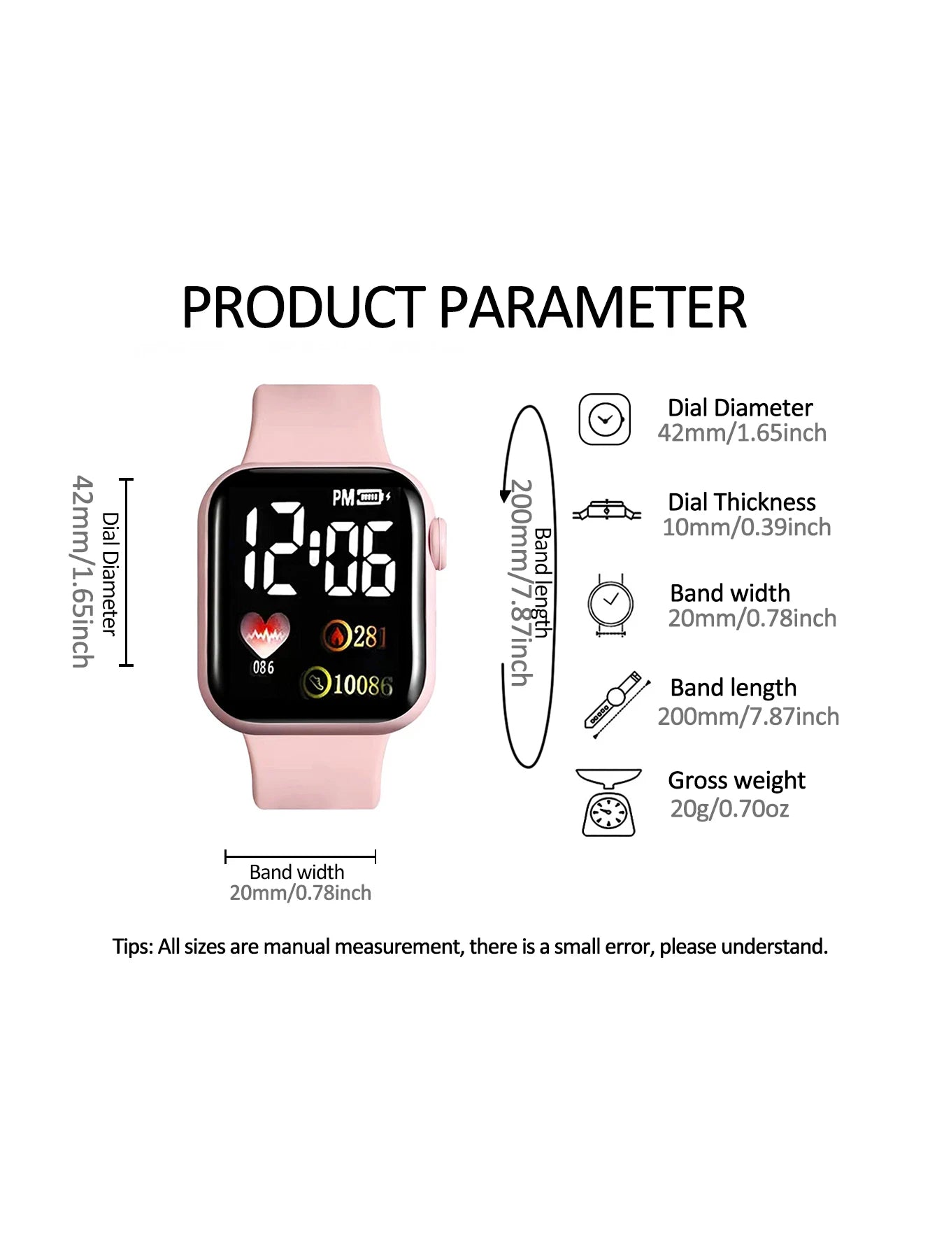 Square Silicone Electronic Watch with Butterfly Knot Cover Non-smartwatch Non-rechargeable Battery Birthday Gift Decoration